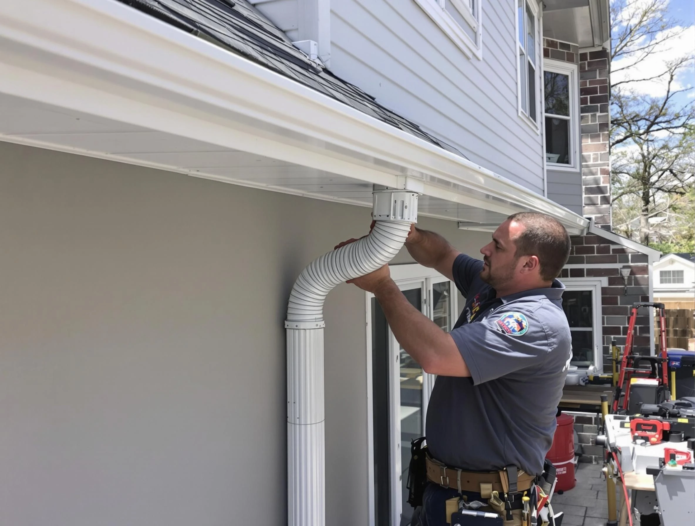 Downspouts installed by Parma Roofing Company to guide water away in Parma, OH