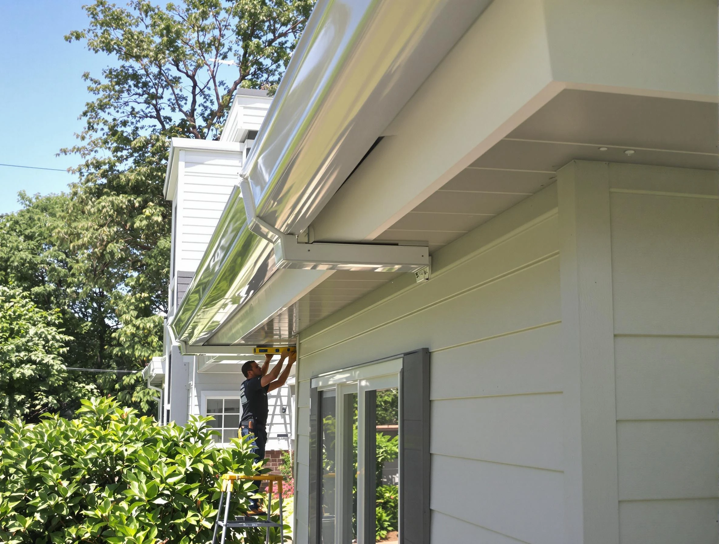 Properly aligned gutter system installed by Parma Roofing Company in Parma, OH